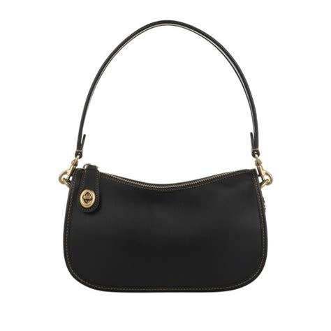 coach swinger black|COACH Swinger Glovetanned Leather Shoulder Bag .